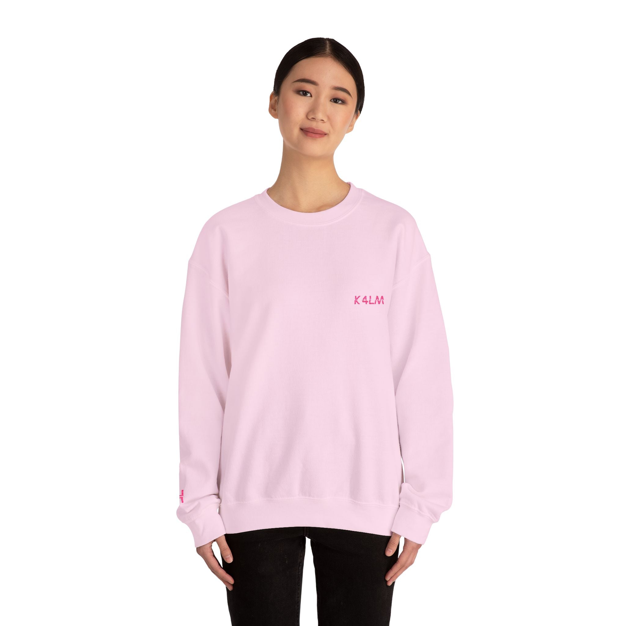 Kalm Haven Pink Minimalist Crewneck Sweatshirt