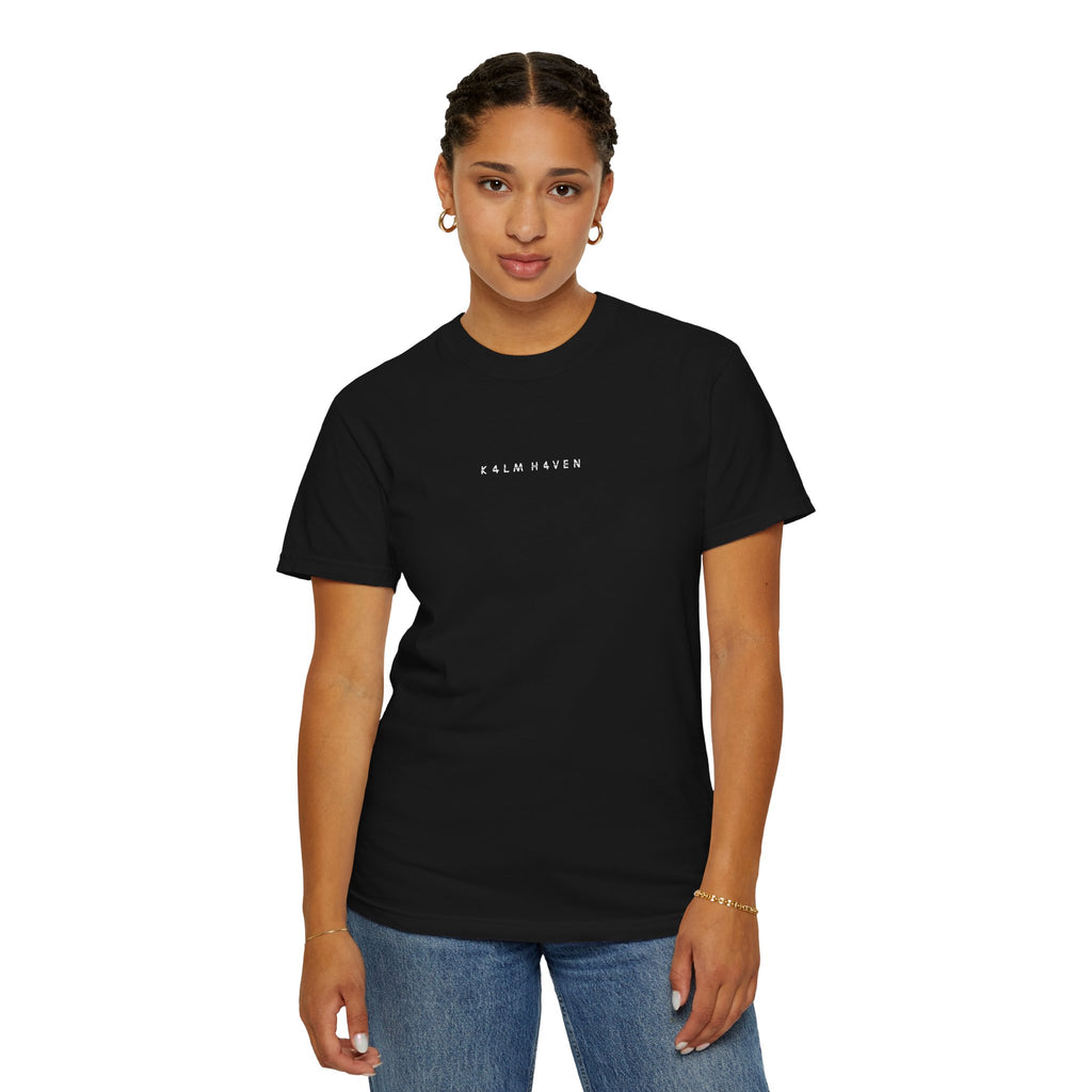 Black K4LM H4VEN T-Shirt — Small Chest Script