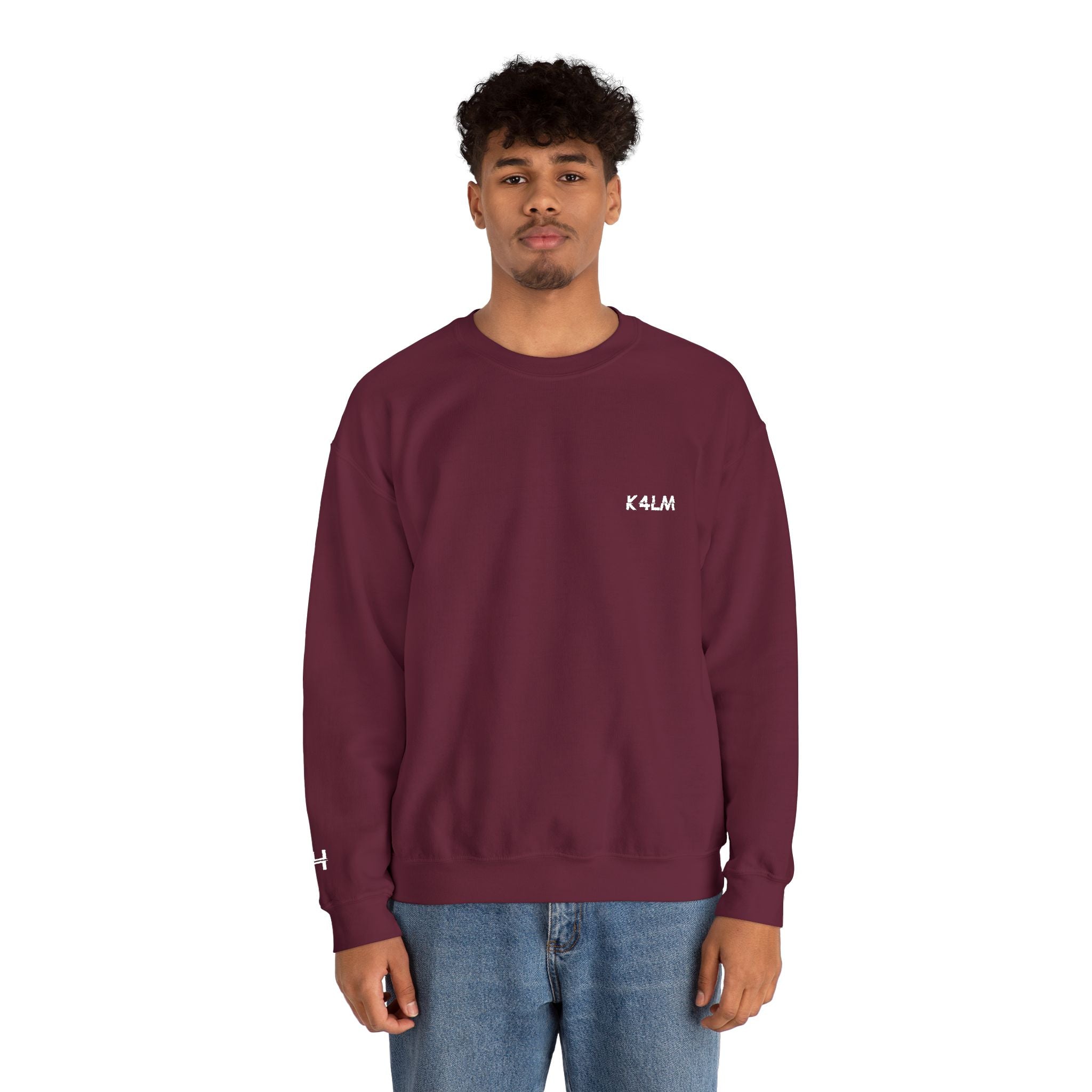 Kalm Haven Maroon Minimalist Crewneck Sweatshirt