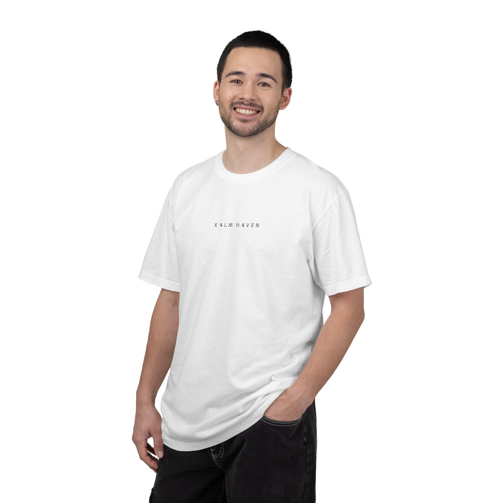 White K4LM H4VEN T-Shirt — Small Chest Script