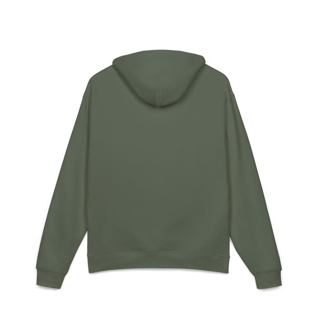 Kalm Haven Green Hoodie — Minimal Chest Graphic Casual Pullover