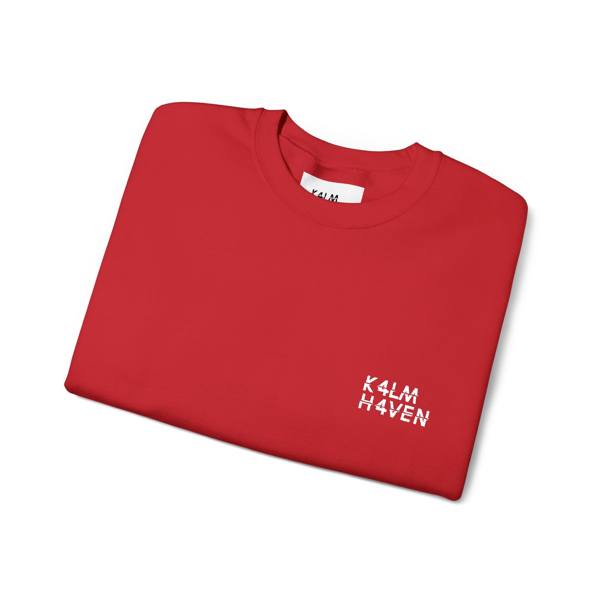 Kalm Haven Red Minimalist Crewneck Sweatshirt