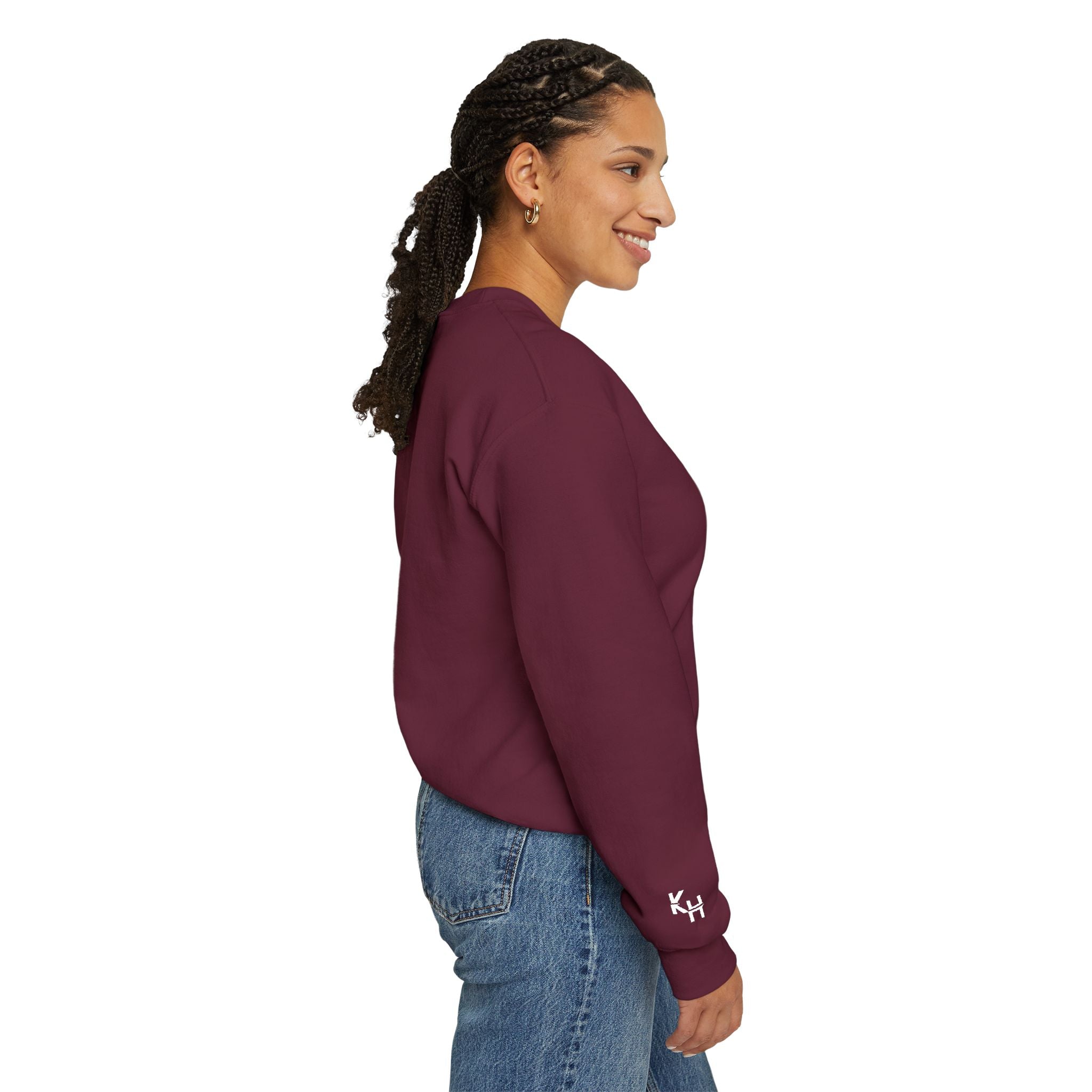 Kalm Haven Maroon Minimalist Crewneck Sweatshirt